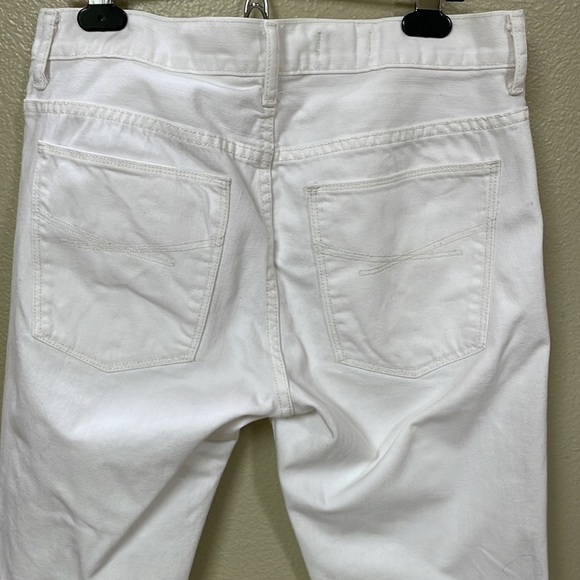 Gap 1969 boyfriend distressed cropped white jeans SZ 4 - Picture 4 of 9